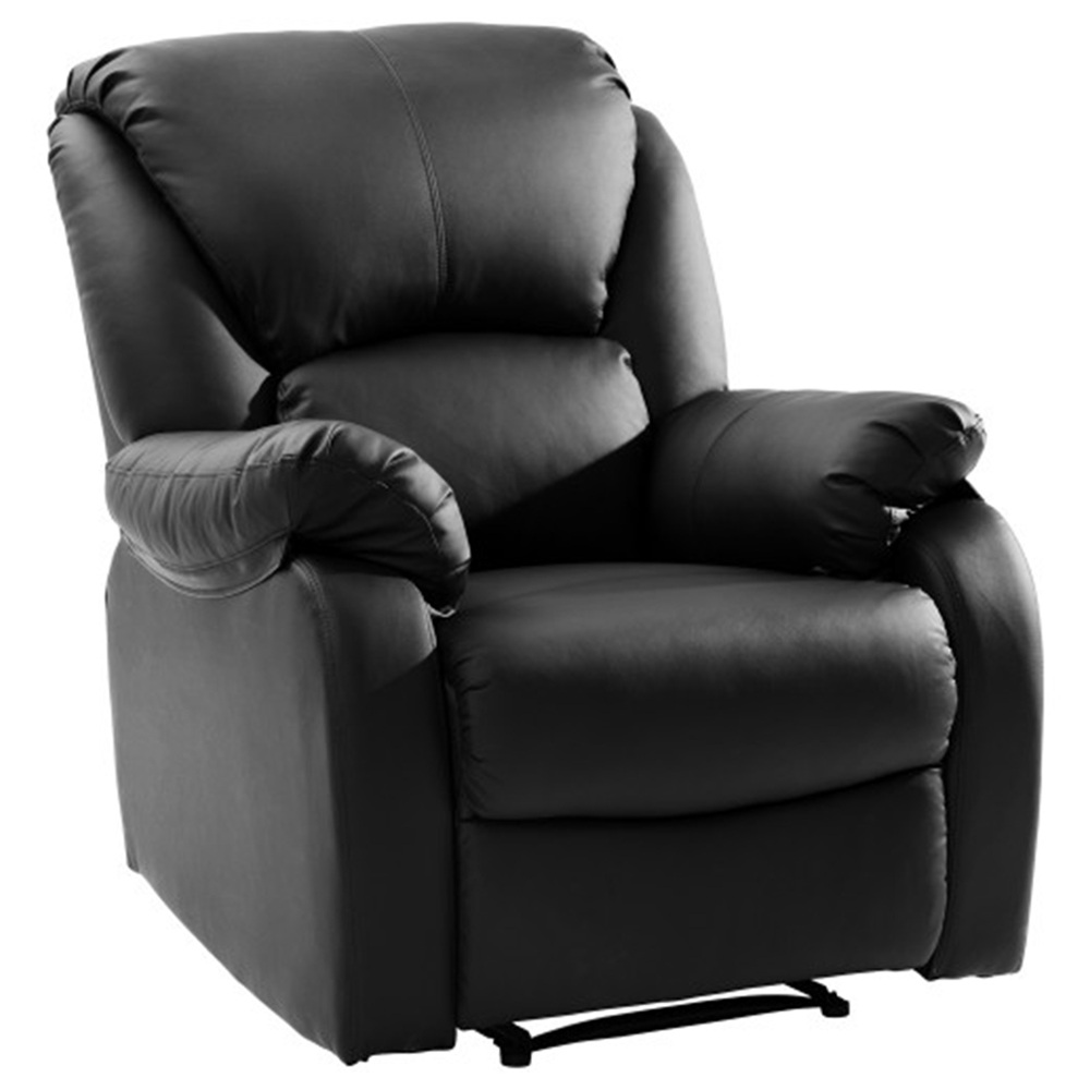 

Modern Luxe PU Leather Sofa Armchair Wear-resistant Waterproof Max Load 150kg For Home Lounge Gaming Cinema - Black