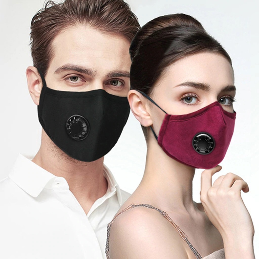 

PM2.5 Anti Haze Mask Breath Valve Cotton Masks Anti-dust Mouth Mask Winter Earmuff Activated Carbon Filter Respirator-Wine
