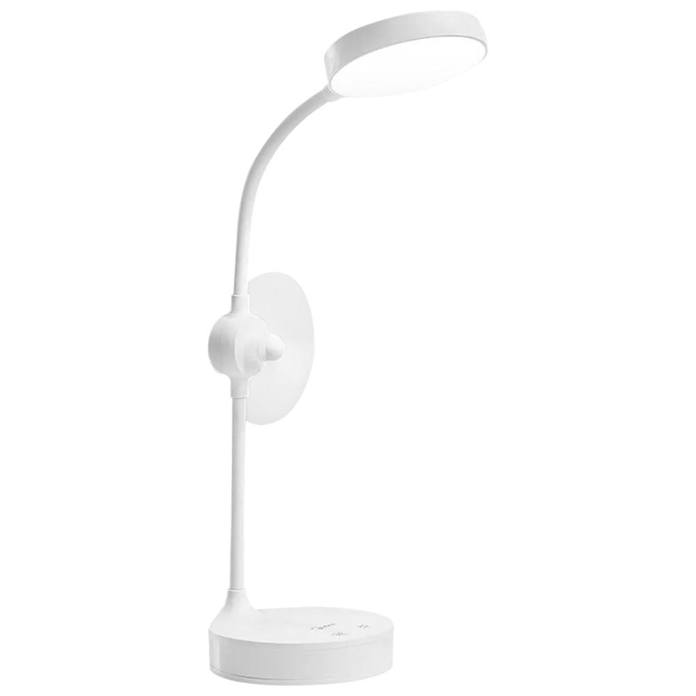 Midea Çok fonksiyonlu Masa Lambası 4000 K Renk Sıcaklığı USB Şarj 1800 mAh Pil Üç Modu Aydınlatma Makyaj Aynası Masaüstü Fan-beyaz