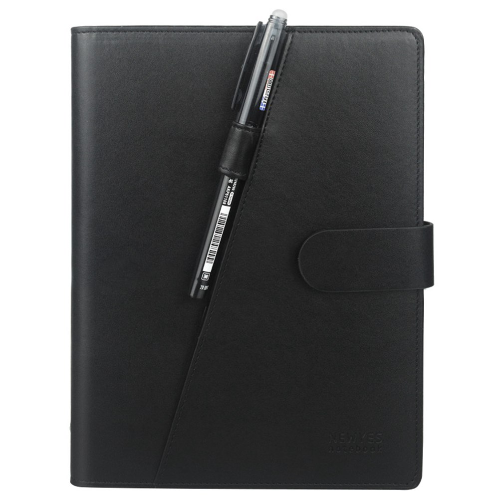 NEWYES A5 Reusable Smart Notebook PU Leather Erasable Wirebound Notebook Sketch Pads APP Storage - Black
