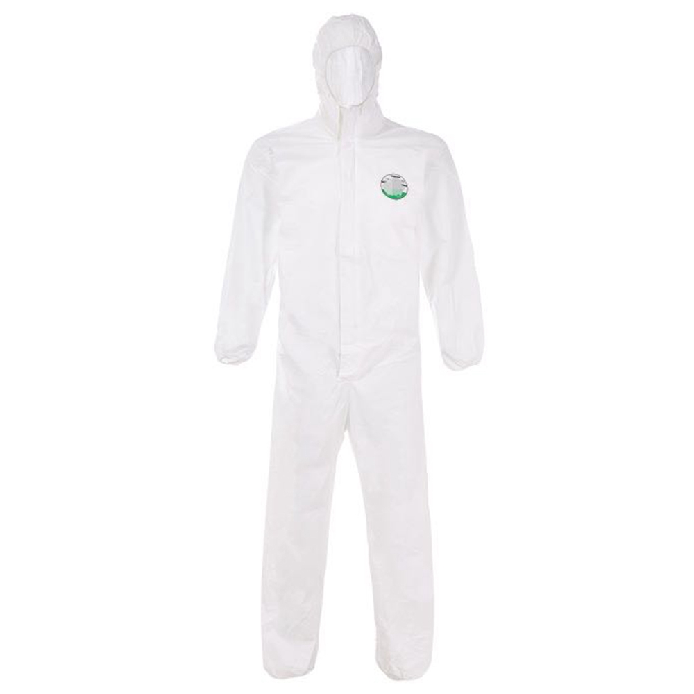 

Size XXL Disposable Protective Clothing Anti-splash Anti-static With CE Certification For Medicine Cleaning Food Processing - White