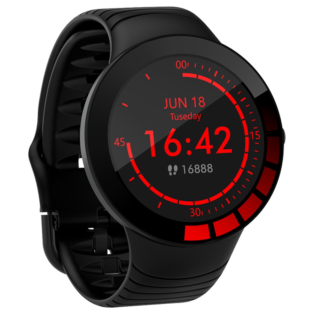 Makibes E3 Smart Watch 1.28 Inch IPS Screen IP68 Heart Rate Blood Monitor Monitor TPU Strap - Black