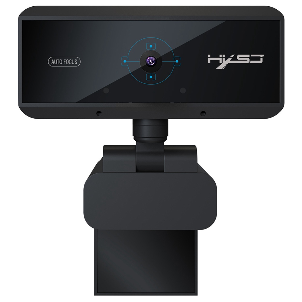 HXSJ S3 1080 จุดเว็บแคม HD 5MP โฟกัสอัตโนมัติไมโครโฟนในตัวปรับมุมรองรับการประชุมทางวิดีโอสำหรับคอมพิวเตอร์ตั้งโต๊ะ / แล็ปท็อป - ดำ