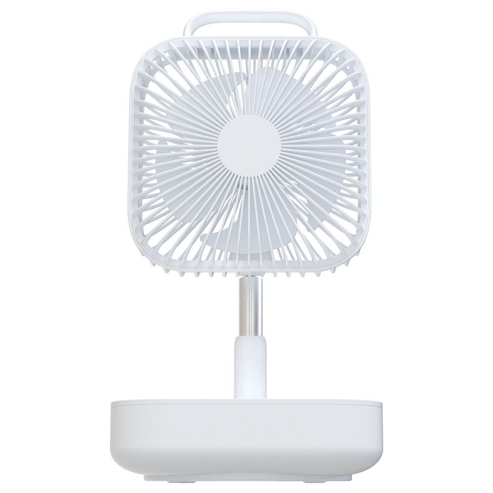 Smart Portable Folding Fan Adjustable Angle Mute Shaking Head Four Modes 10000mAh Battery Removable Cleaning For Office Outdoor Summer Cooling - White
