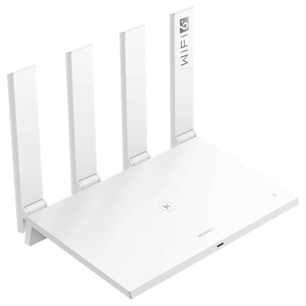 HUAWEI AX3 Dwurdzeniowy router bezprzewodowy WiFi 6 Plus 1.2 GHz CPU 2.4 GHz + 5 GHz 128 MB pamięci RAM 160 MHz Częstotliwość Pasmo częstotliwości 3000 Mb / s 2 Wzmacniacze sygnału Ochrona internetowa - biała