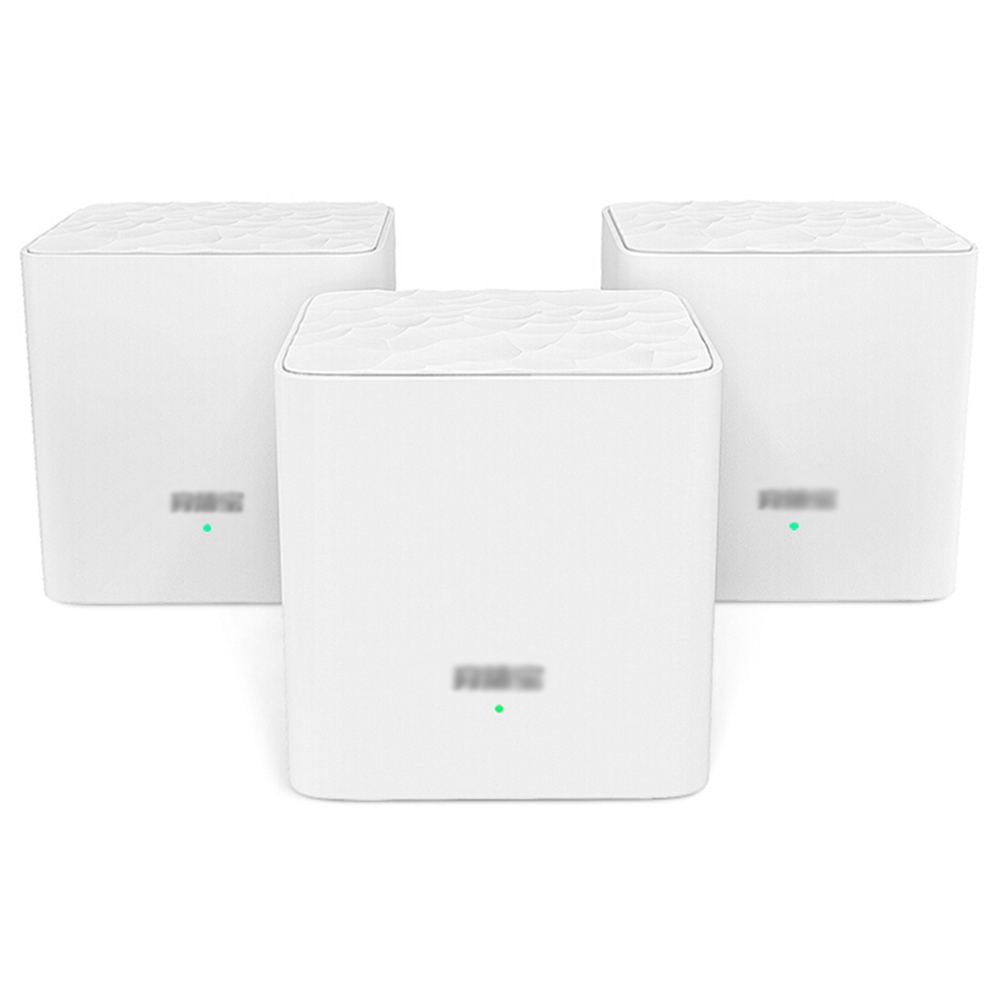 3PCS TENDA MW3 Mesh 2.4GHz + 5GHz WiFi Router Through-Wall Full Coverage Smart QoS AC 1200 Dual Frequency Support MU-MIMO Technology APP Control - White