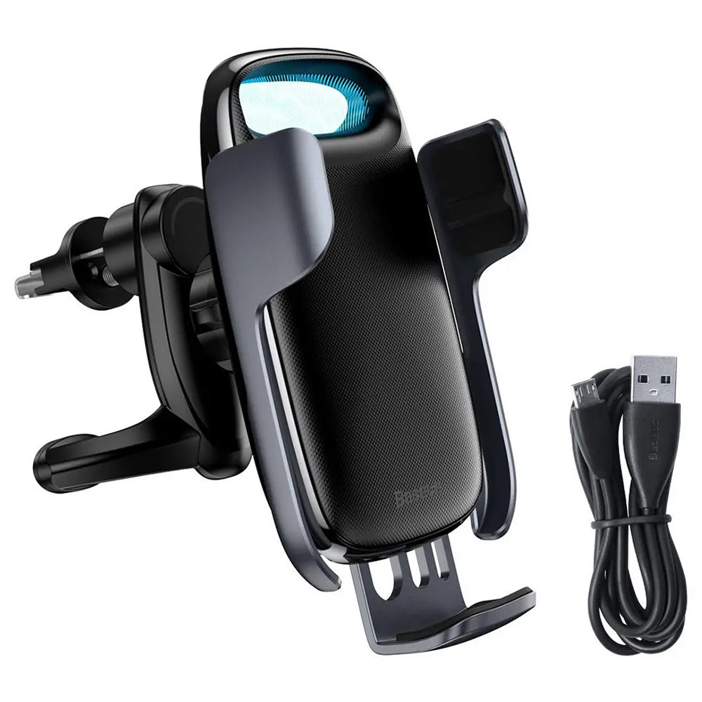 Baseus Wireless Fast Charging Car Air Vent Phone Holder Black