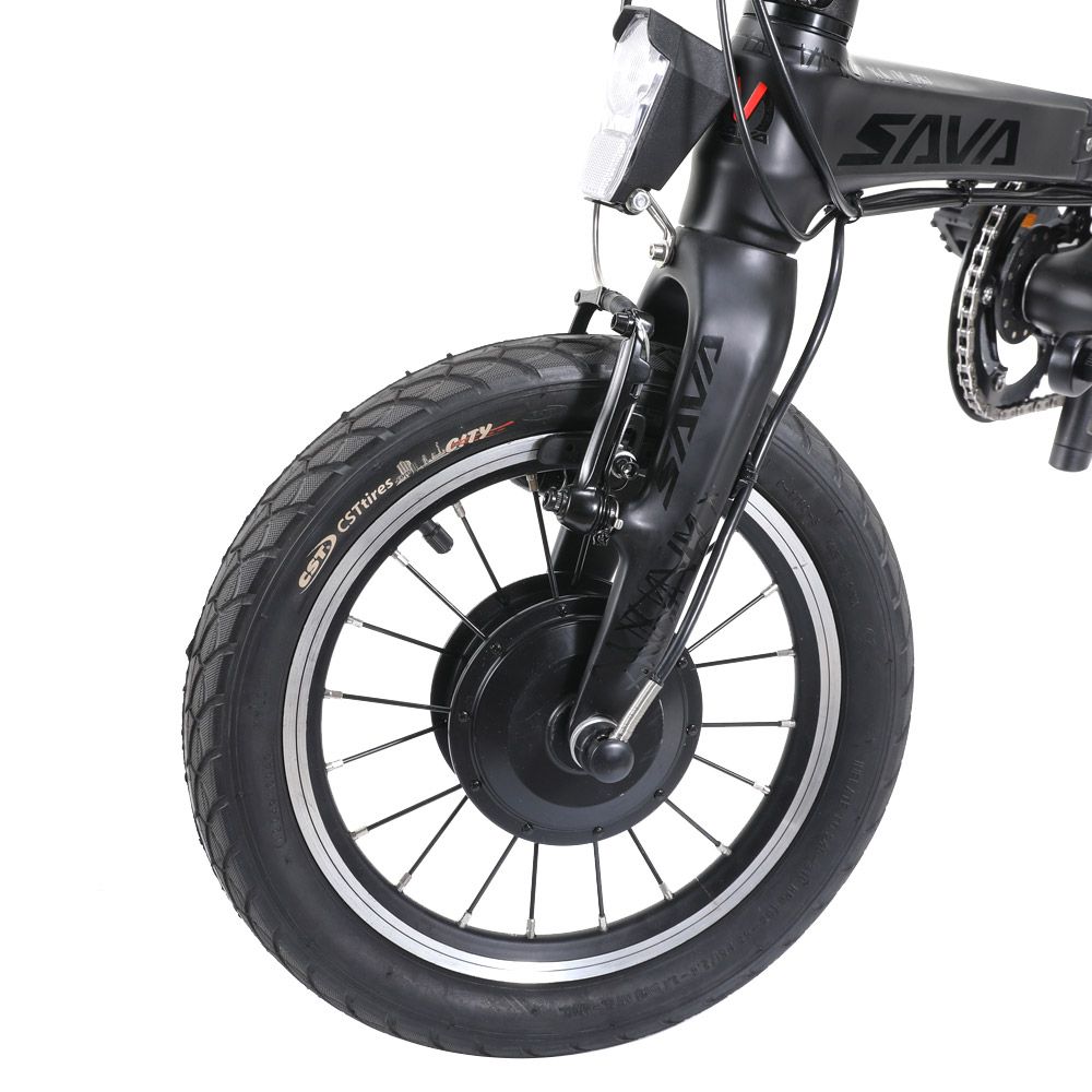 SAVA E0 14 inch Carbon Fiber Folding Electric Bicycle Black