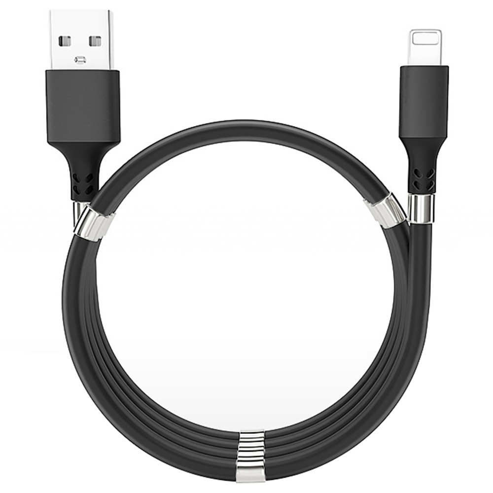 

0.9m Lightning Interface Magnetic Absorption Charging Data Cable For iPhone - Black