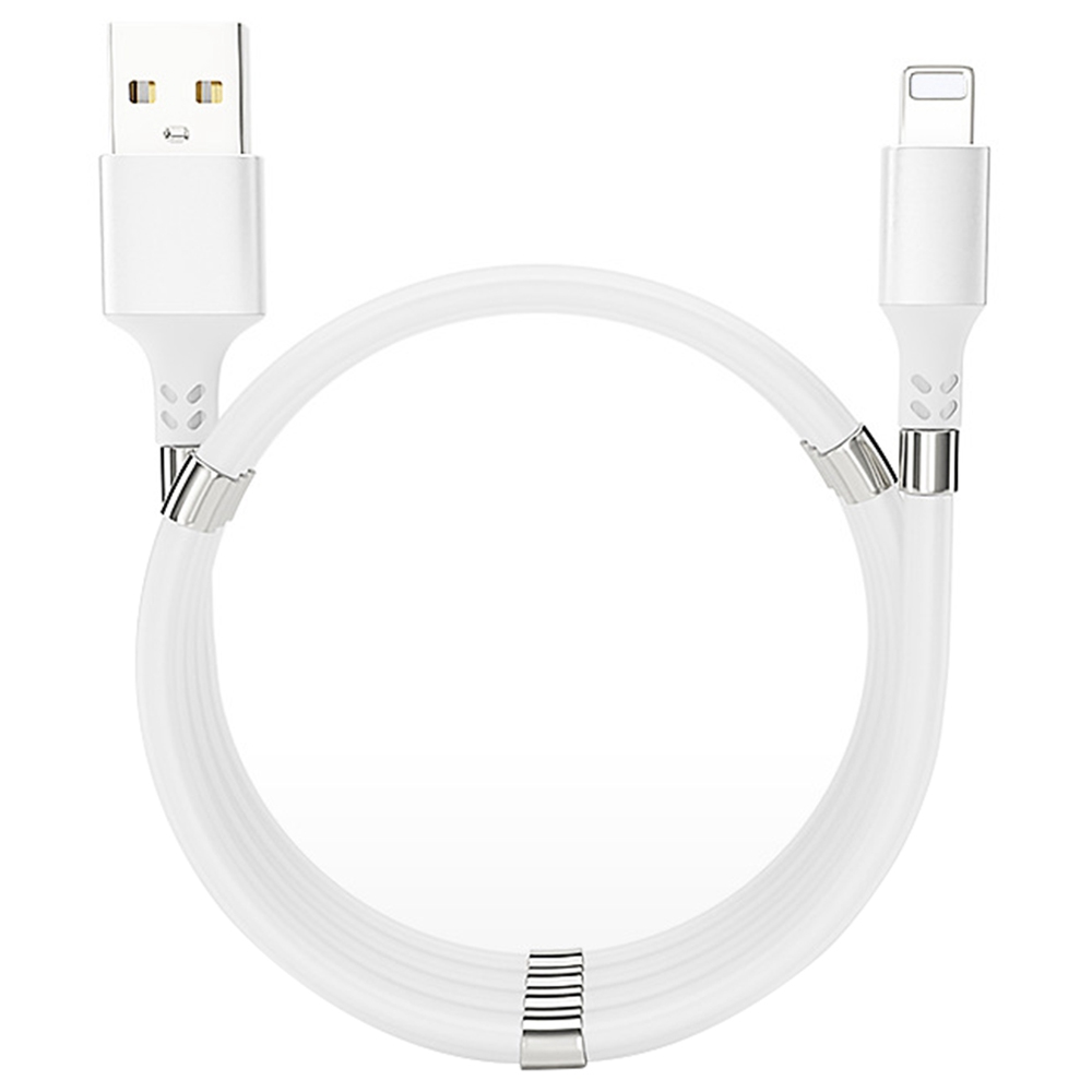 

0.9m Lightning Interface Magnetic Absorption Charging Data Cable For iPhone - White