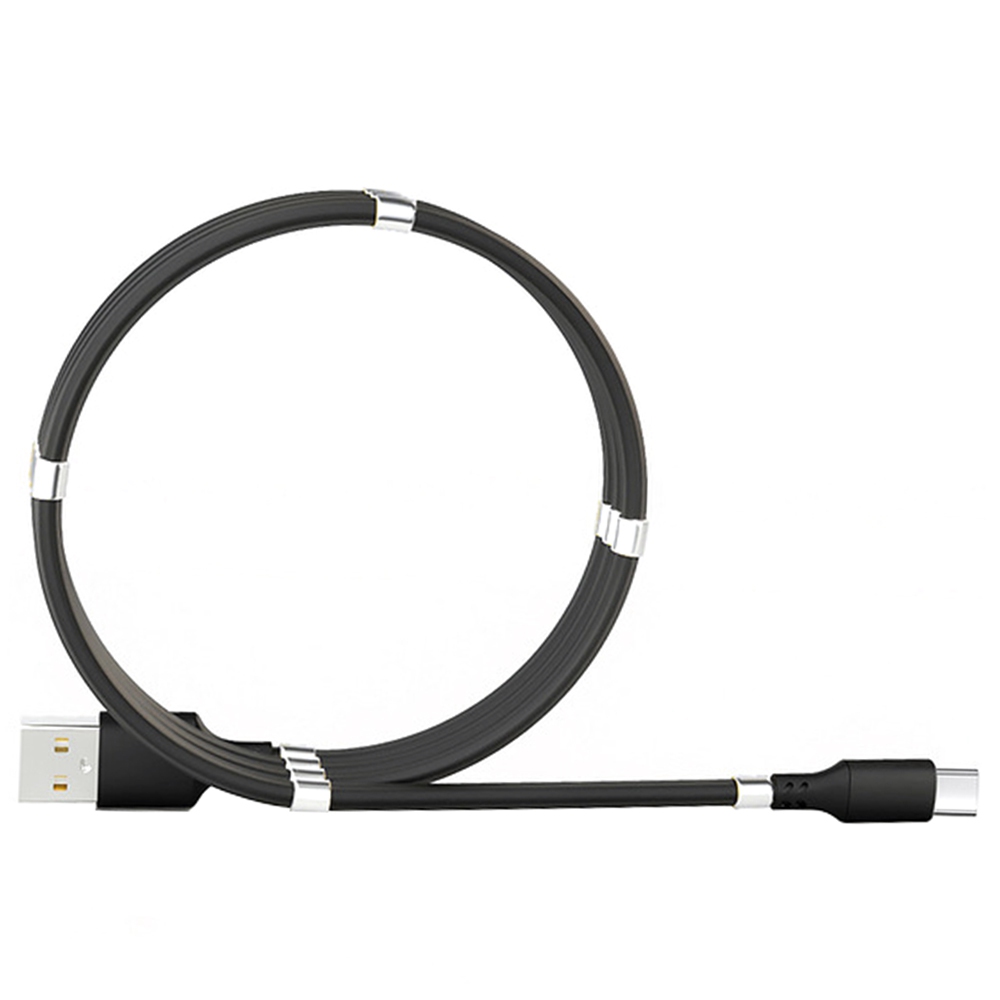 1.8m Type-C Interface Magnetic Absorption Charging Data Cable - Black