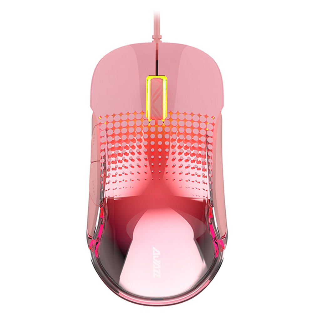 Ajazz AJ358 Przewodowa kolorowa mysz USB do gier 10000DPI PMW3325 Chip 8 Button - różowy