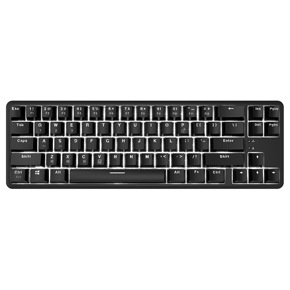 

Ajazz K680T USB Bluetooth 3.0 Connection 68 Keys Anti-ghosting Backlight Mechanical Keyboard Dual Modes 1000mAh Lithium Battery For Android / IOS / MAC / Windows Black Switch - Black