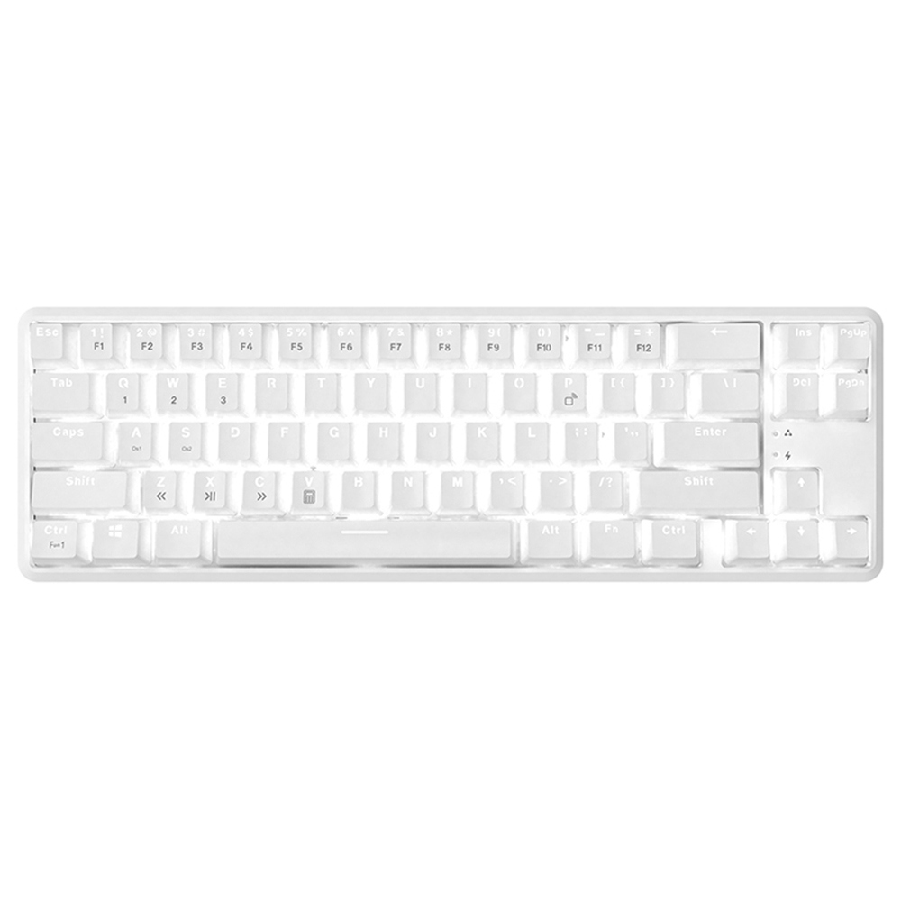 

Ajazz K680T USB Bluetooth 3.0 Connection 68 Keys Anti-ghosting Backlight Mechanical Keyboard Dual Modes 1000mAh Lithium Battery For Android / IOS / MAC / Windows Blue Switch - White