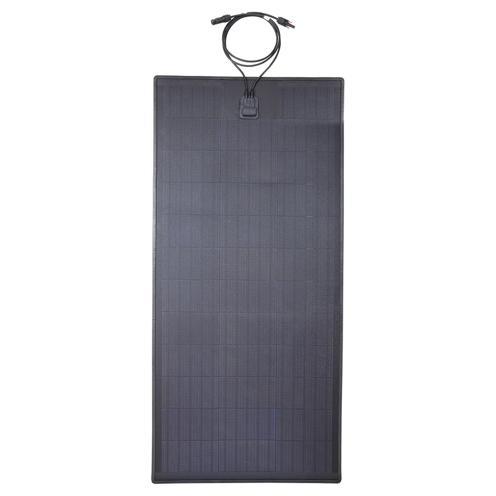 Lensun LS-100FX2-B 100W 12V Painel solar flexível preto com tira de borracha