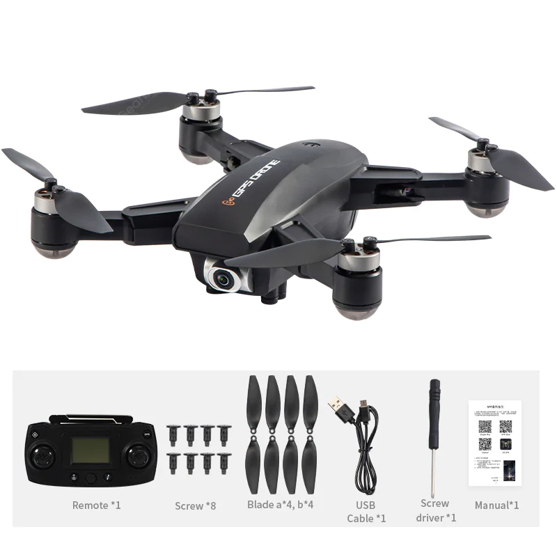 JJRC X16 6K GPS RC Drone Black One Battery with Bag