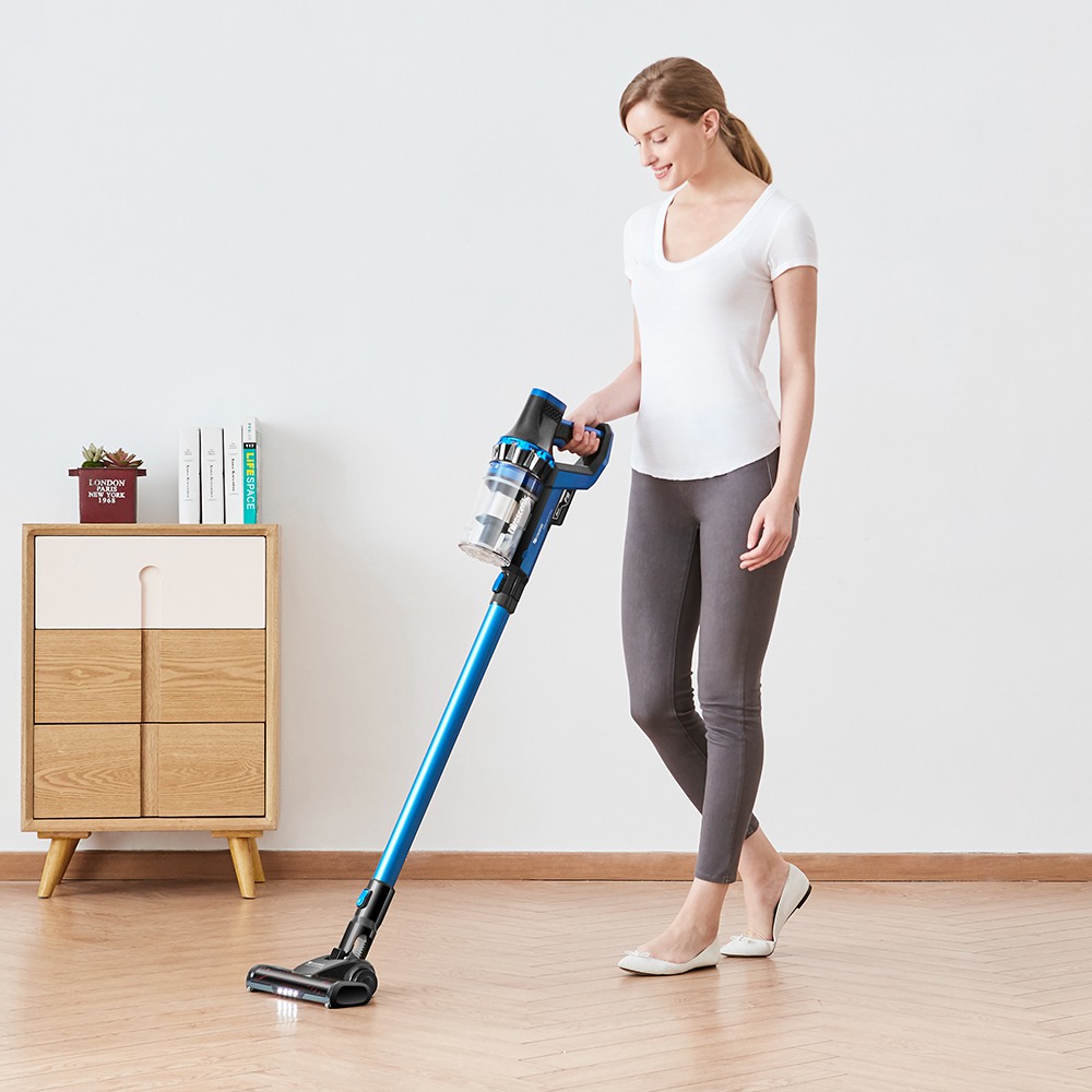 Proscenic P10 Handheld Cordless Vacuum Cleaner 22000Pa Powerful Suction 4 Adjustable Modes Detachable 2200mAh Battery 45Mins Run Time 650mL Dustbin Touch Screen - Blue