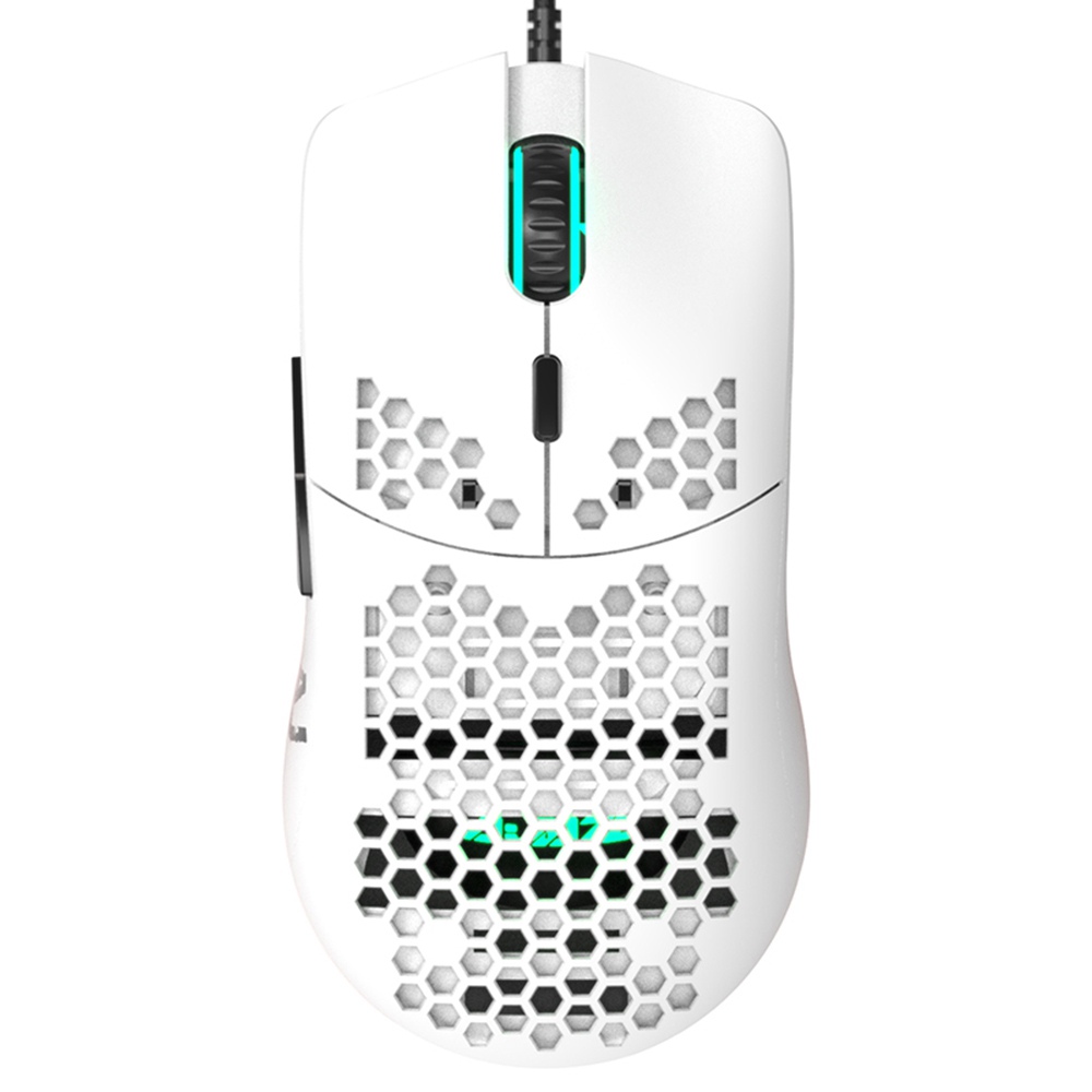 

Ajazz AJ390R Ultralight Optical Wired Mouse RGB light Adjustable PAW3325 Sensor Optical Mouse - White
