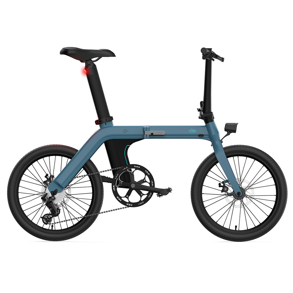 FIIDO D11 Folding Electric Moped Bicycle 20 Inches Tire 25km/h Max Speed Three Modes 11.6AH Lithium Battery 100km Range Adjustable Seat Dual Disc Brakes with LCD Display for Adults Teenagers - Blue