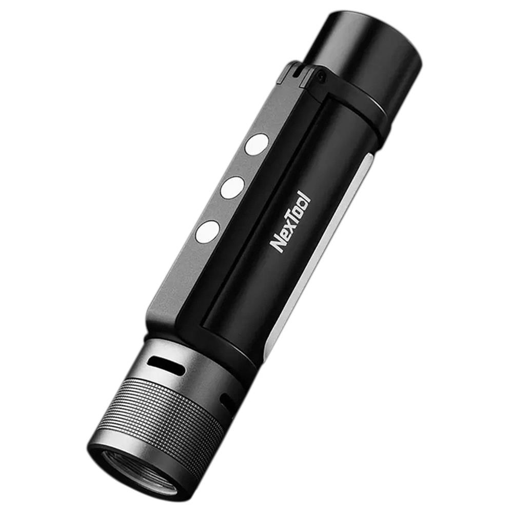 Nextool Outdoor Taşınabilir 6'sı 1 arada LED El Feneri 1000 Lümen Lens Teleskopik Odaklama Tek Tıkla Uyarı USB Şarjı IPX4 Xiaomi Youpin'den Su Geçirmez - Siyah