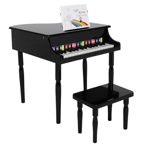 Piano Clássico Infantil de Madeira com 30 Teclas com Banco, 4 Pernas e  Suporte para Partitura, Goplus, Colorido - Dular