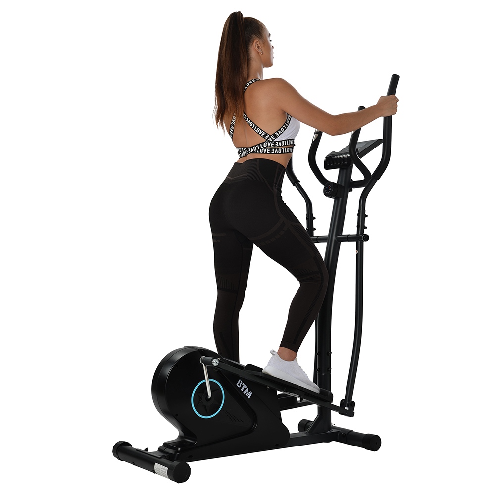 BTM Cross Portable Trainer Elliptical with LCD Display Black