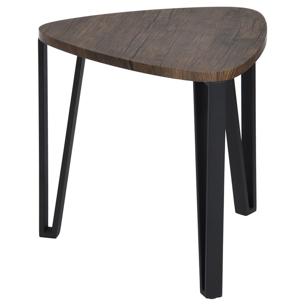 Triangular Coffee Table Drink Rack Set Dark Brown