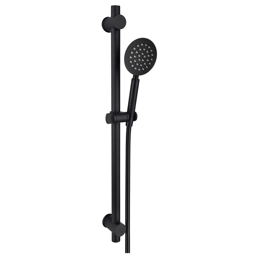 Wall-mounted Stainless Steel Shower Set Bracket + Shower Head + 2m Hose - Black