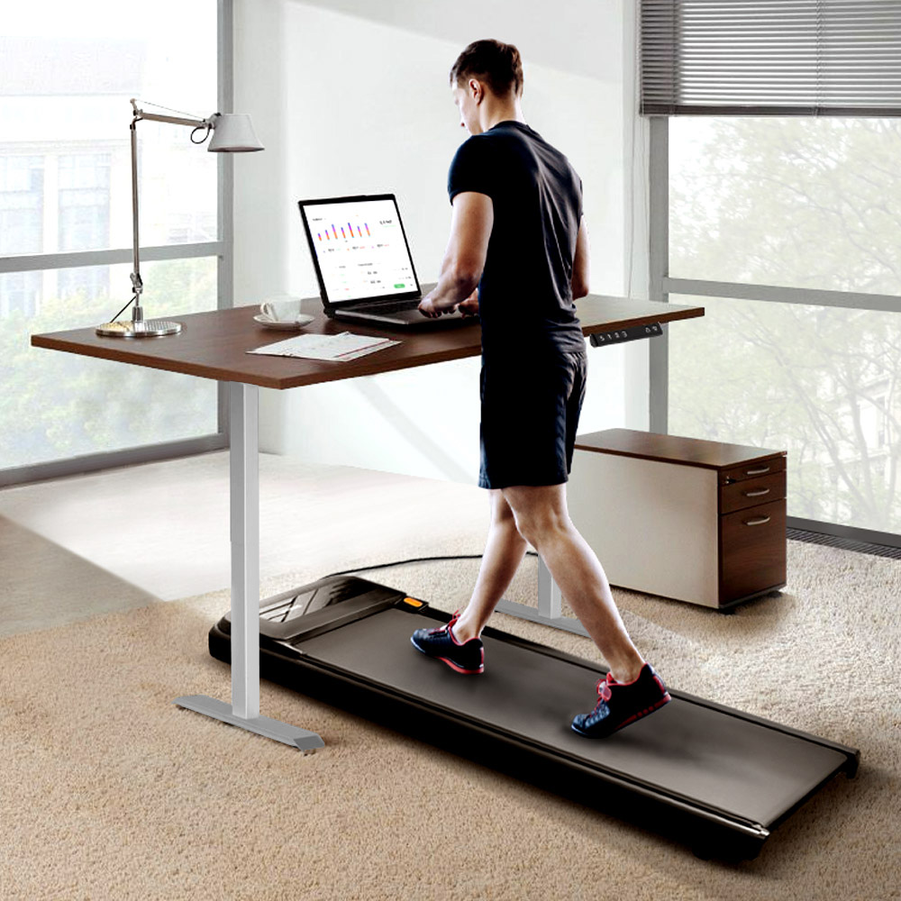 Urevo U1 Smart Walking Pad UltraThin Treadmill + ACGAM Electric Desk