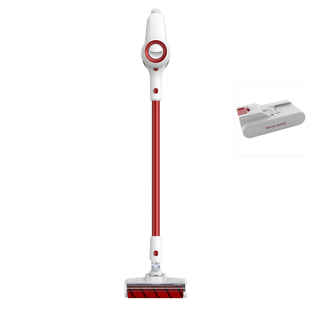 

Xiaomi JIMMY JV51 Lightweight Cordless Stick Vacuum Cleaner 115AW Powerful Suction Anti-winding Hair Mite Cleaning Vacuum Cleaner EU Plug Global Version + Extra Battery Pack - Red