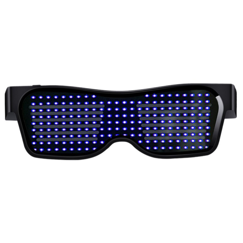 SL-004 Rechargeable Impact Resistant LED Light Emitting Bluetooth Glasses 200 Lamp Beads APP Control Support Multiple Language Editing Used for Hallow
