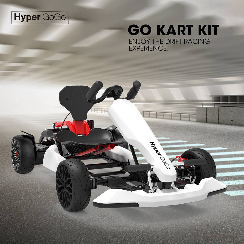 HYPER GOGO GK02 Electric GoKart Drift Kit，White-Requires Extra Hoverboard 