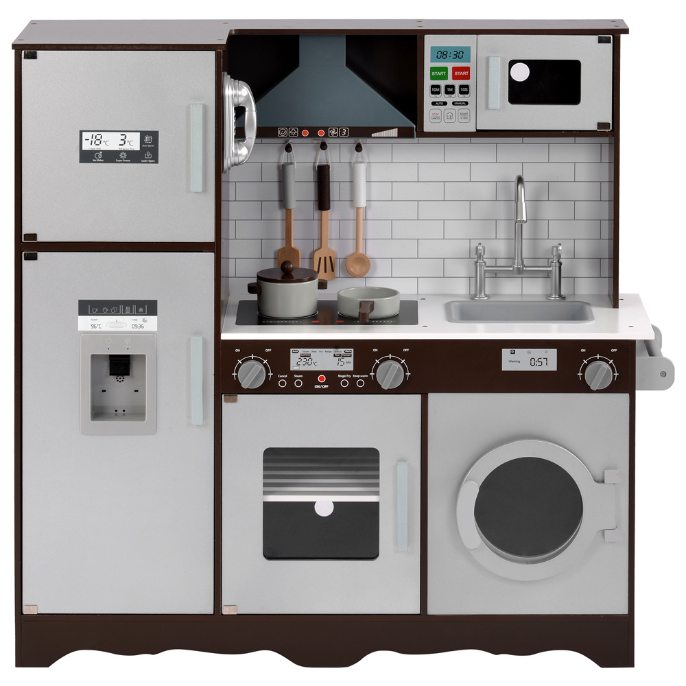 Wooden Pretend Play Kitchen Set Brown