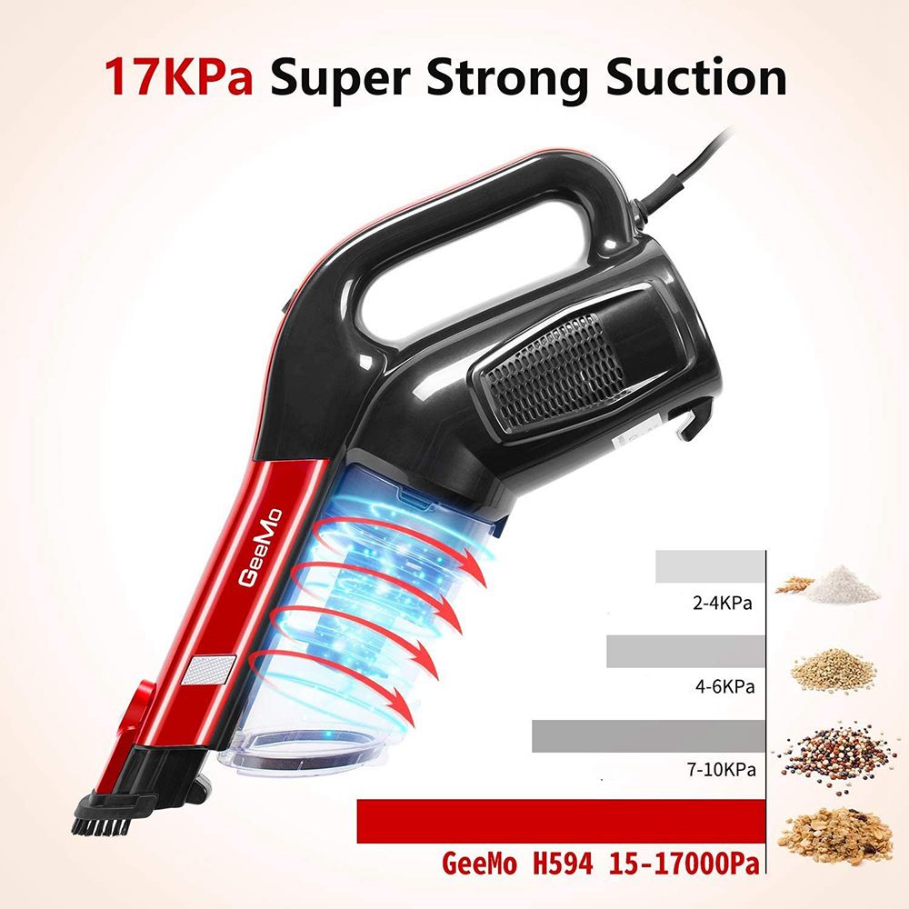 GeeMo H594 Handheld Corded Vacuum Cleaner Red