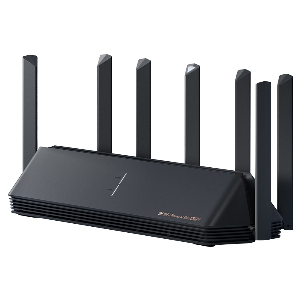 Xiaomi AIoT Router AX6000 WiFi 6 Enhanced Edition 6000Mbps Wireless Rate 512MB RAM 4x4 160MHz 2.5G WAN/LAN Mesh 6 Independent Signal Amplifier - Black