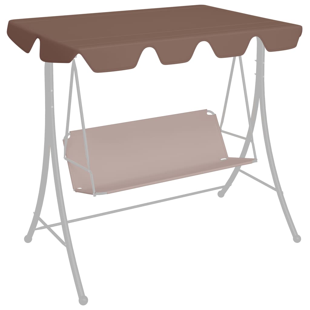 Replacement Canopy for Garden Swing Brown 226x186 cm 270 g/m²