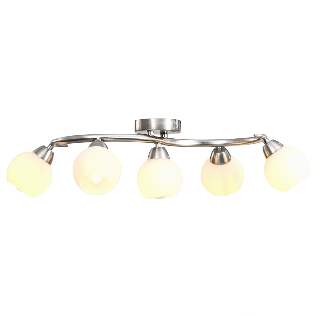 

Ceiling Lamp with Ceramic Shades for 5 E14 Bulbs White Bowl