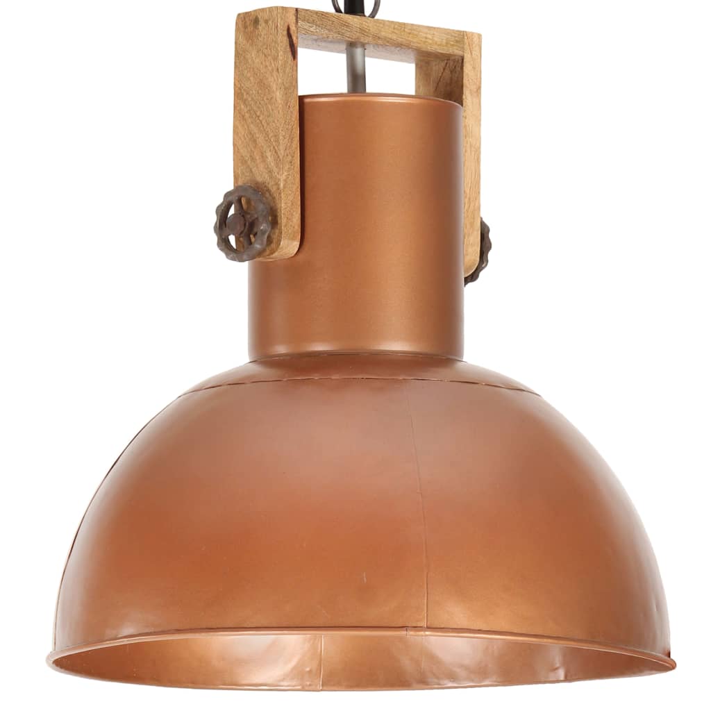 

Industrial Hanging Lamp 25 W Copper Round Mango Wood 32 cm E27