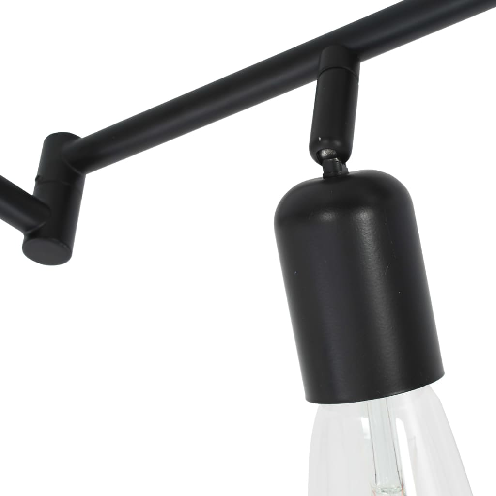 6-way Spot Light with Filament Bulbs 2 W Black 30 cm E27