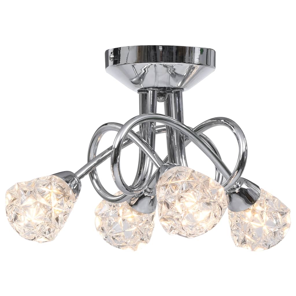 

Ceiling Lamp with Glass Lattice Shades for 4 G9 Bulbs