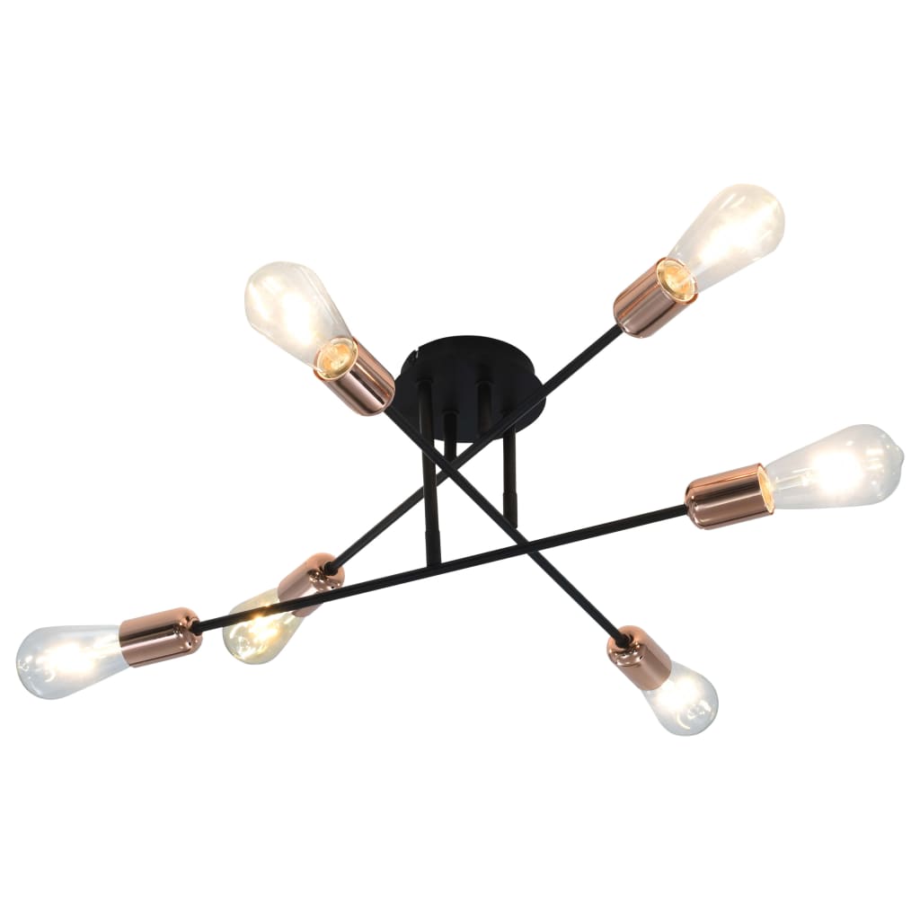 

Ceiling Light with Filament Bulbs 2 W Black and Copper E27