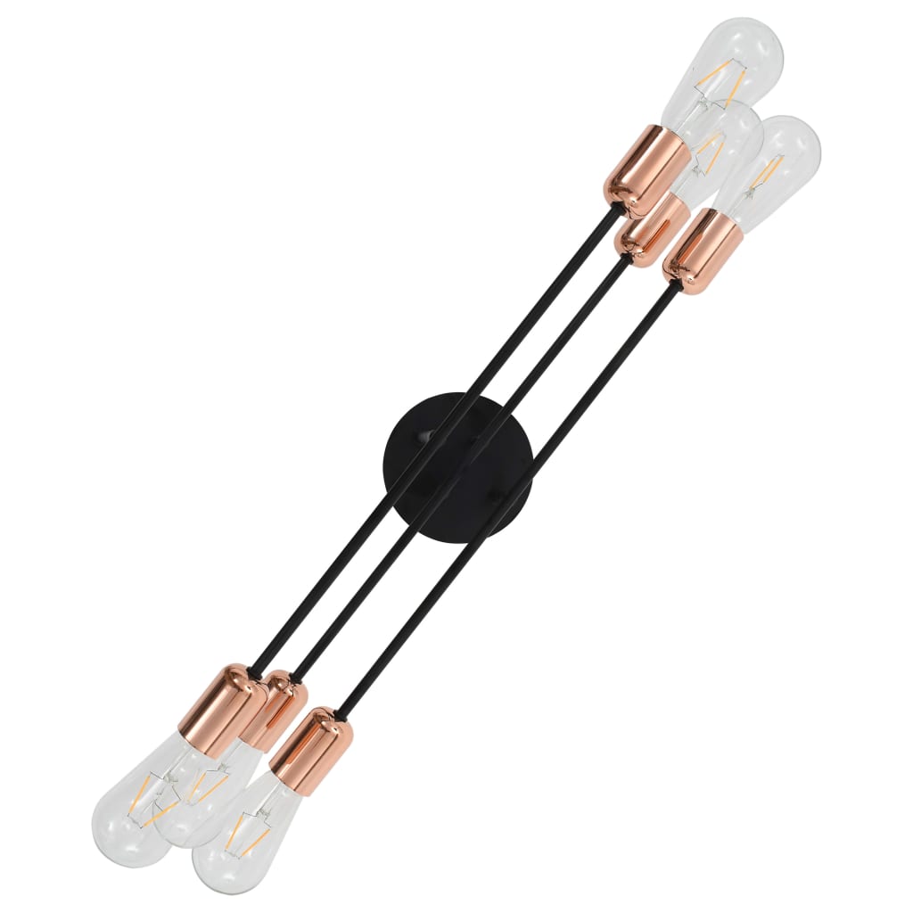 Ceiling Light with Filament Bulbs 2 W Black and Copper E27