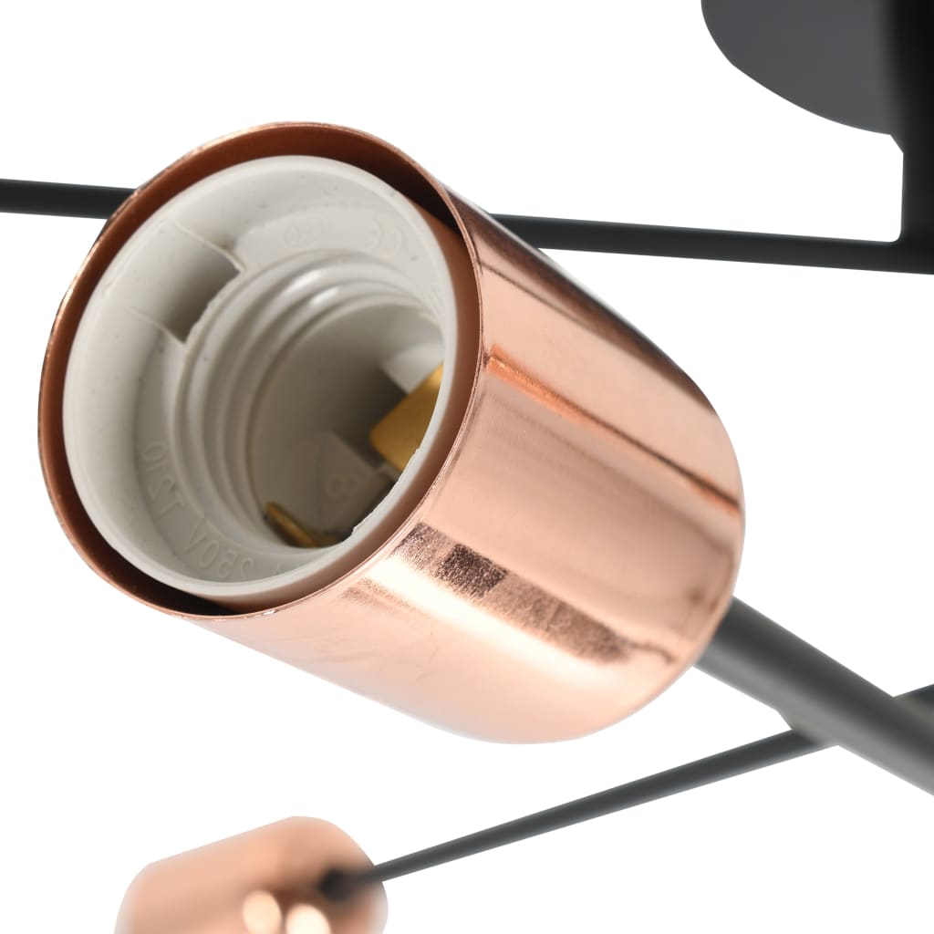 Ceiling Light with Filament Bulbs 2 W Black and Copper E27