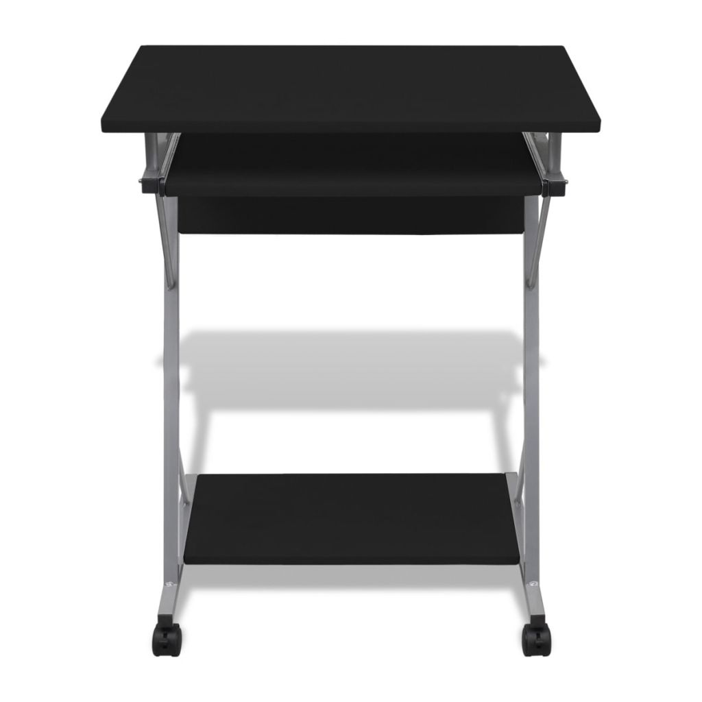 Compact Computer Desk with Pullout Keyboard Tray Black
