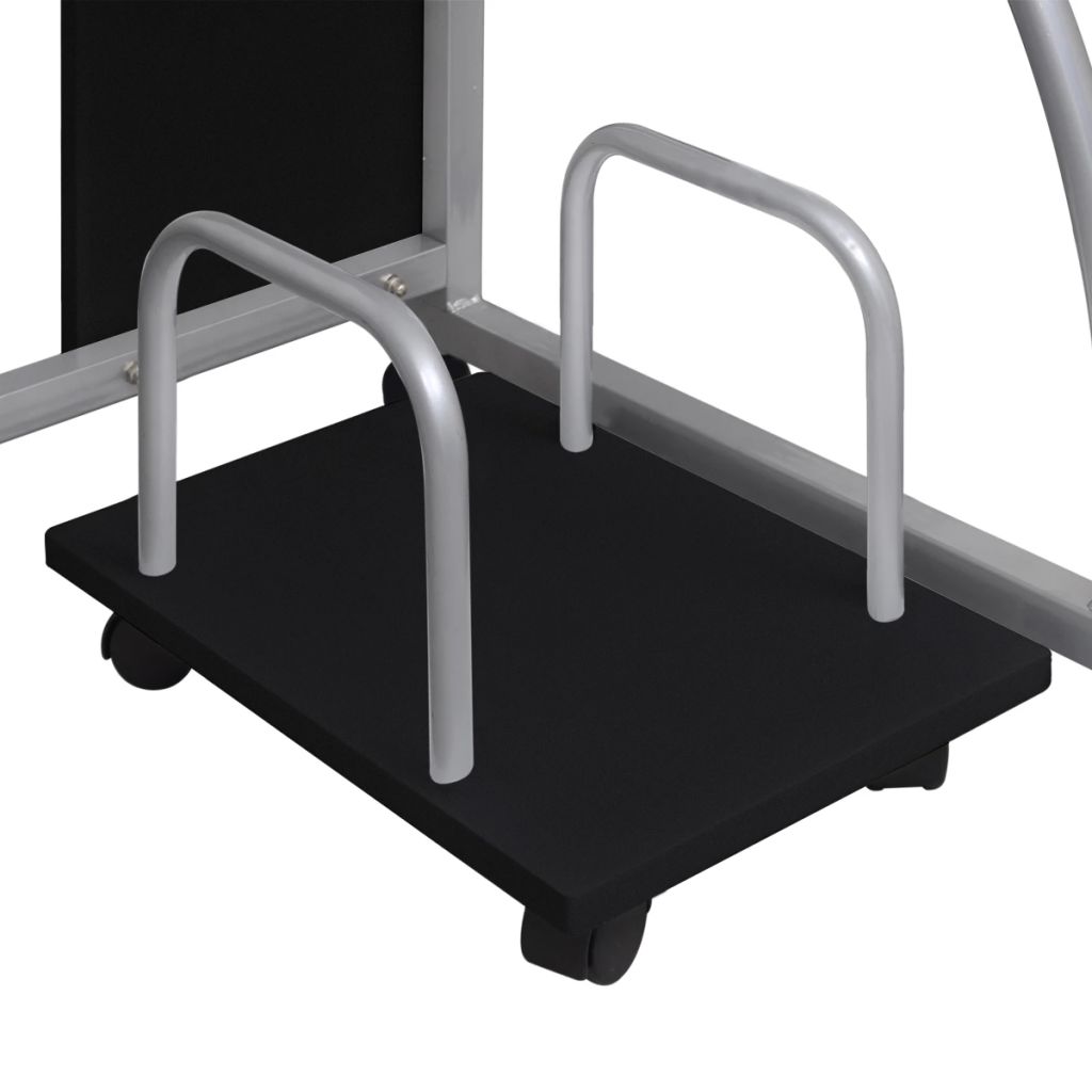 Computer Desk with Pull-Out Keyboard Tray and Cross-Brace Frame