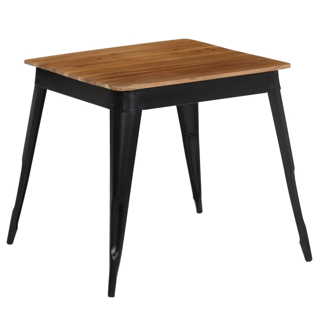 

Dining Table Solid Acacia Wood and Steel 75x75x76 cm