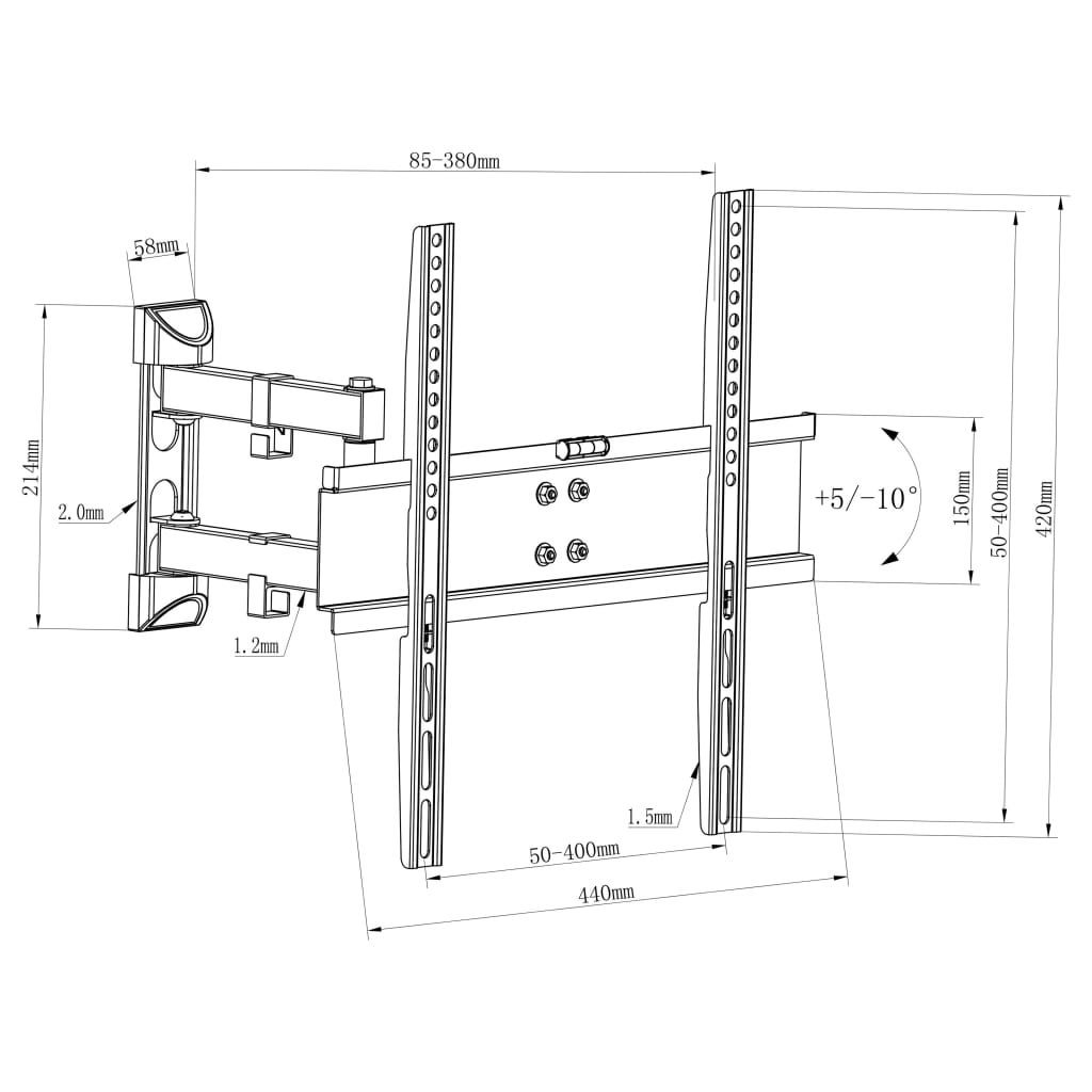 Fullmotion TV Wall Mount Bracket 2050