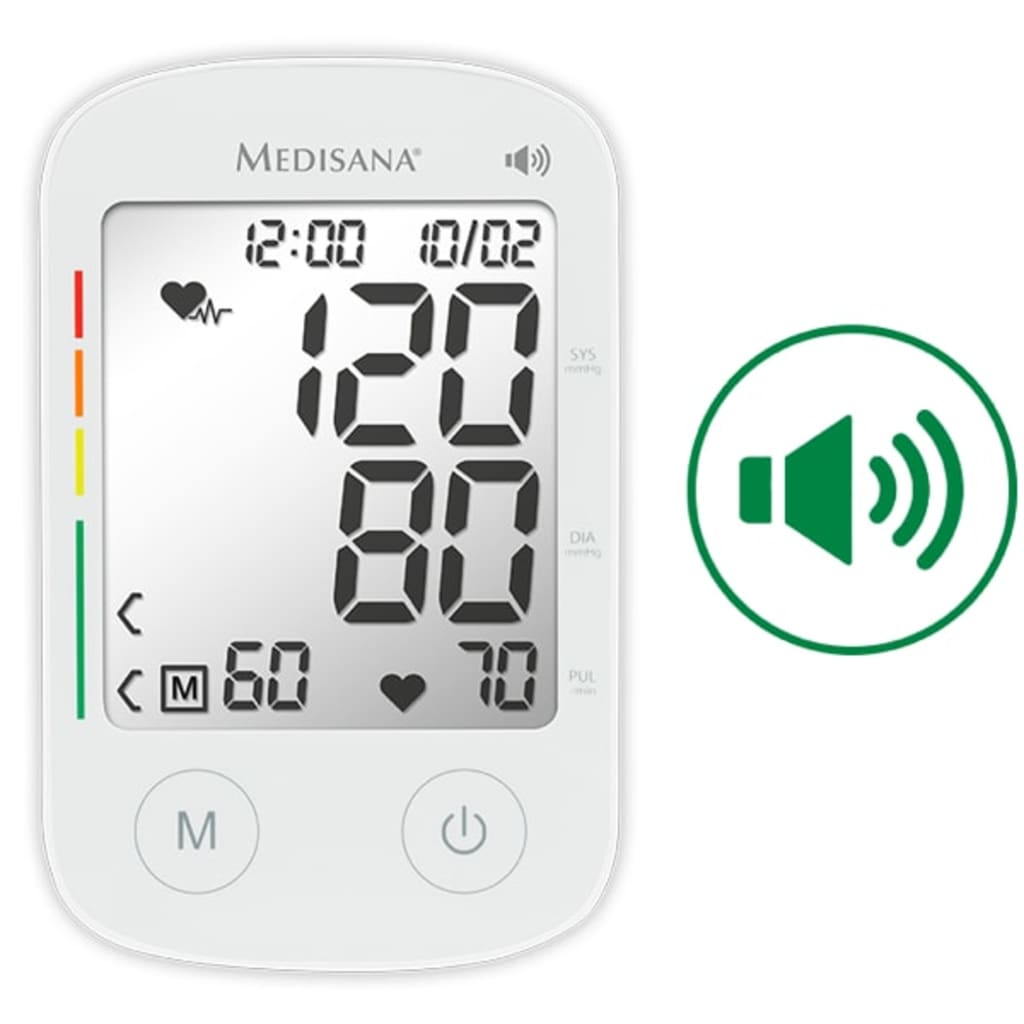 Medisana Upper Arm Blood Pressure Monitor with Voice Function BU 535 Voice White