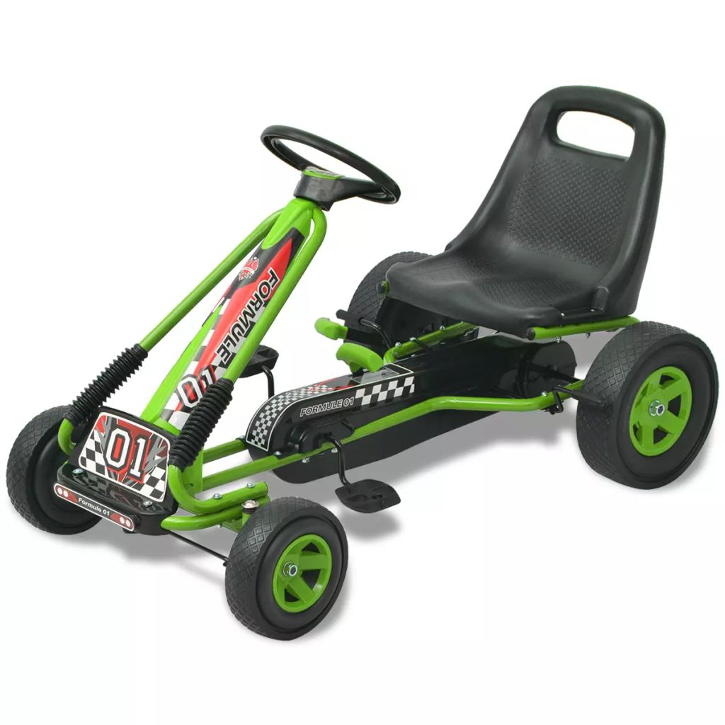 Pedal Go Kart with Adjustable Seat Green