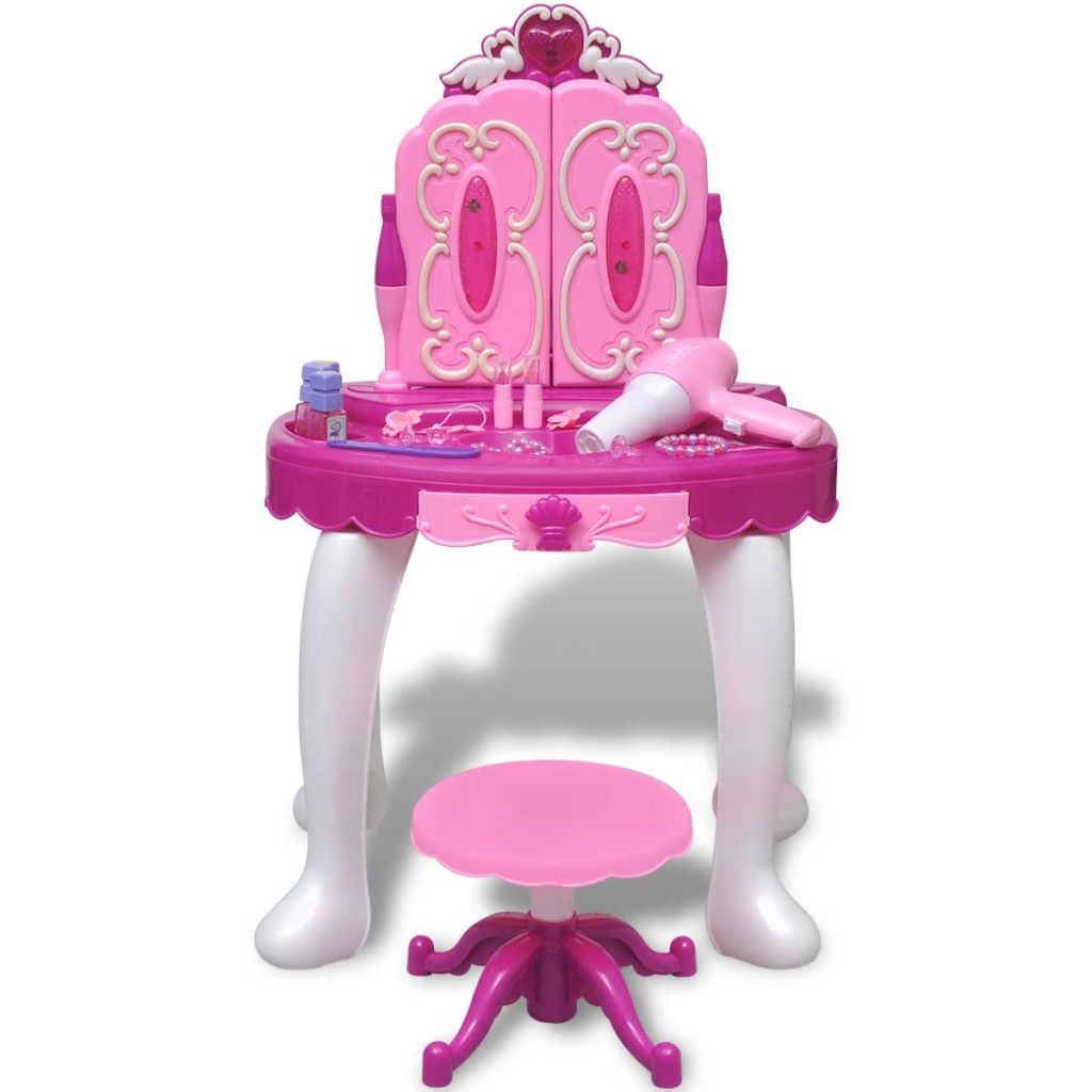 3Mirror Kids' Playroom Standing Toy Vanity Table with Light/Sound